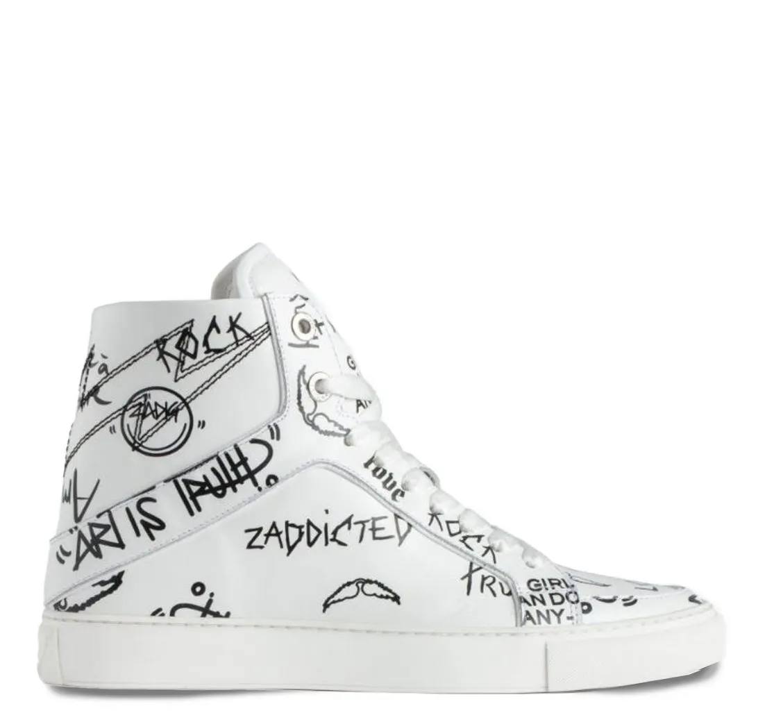 ZADIG & VOLTAIRE Sneaker HIGH FLASH SMOOTH CALFSKIN GRA Sneaker