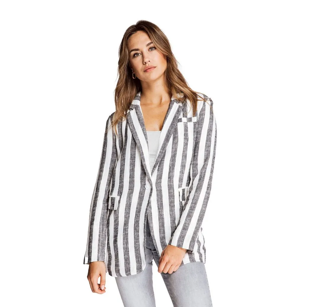 ZHRILL Jackenblazer Blazer ELLIE Black & White Pflegeleicht