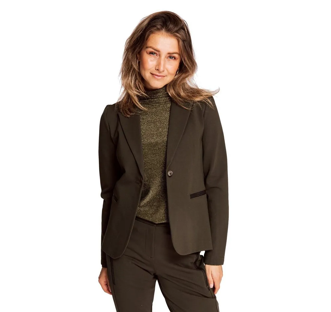 ZHRILL Jackenblazer Blazer SALMA Dark Olive angenehmer Tragekomfort