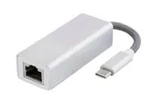 Deltaco USB C Network Adapter Gigabit RJ45 white