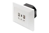 DIGITUS DA-70618 - USB-outlet - 2 USB sockets 1 USB-C socket - RAL 9003 signal white