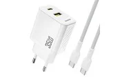 Dudao A27 MaxC 35W GaN Wall Charger + USB-C Cable - White