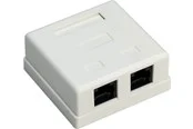 Pro 2-port RJ45 surface mount installation box CAT 6 UTP white - Weiß - 0 cm