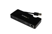 StarTech.com Travel Docking Station for Laptops - HDMI or VGA - USB 3.0 - docking station - HDMI