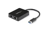 StarTech.com USB32000SPT USB 3.0 to Dual Port Gigabit Ethernet Adapter w/ USB Port 10/100/1000 Mbps USB Gigabit LAN Network NIC Adapter