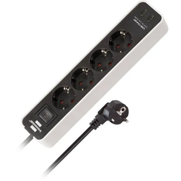 Ecolor 4-Way 1,5m USB sw/wh