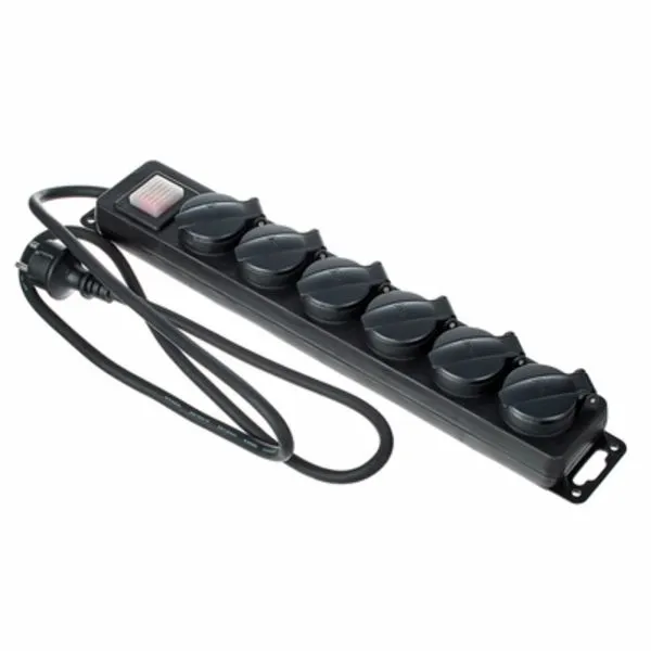 multiple outlet strip six-way