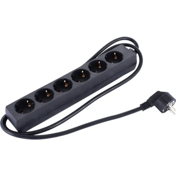 Power Split 6 Way Black