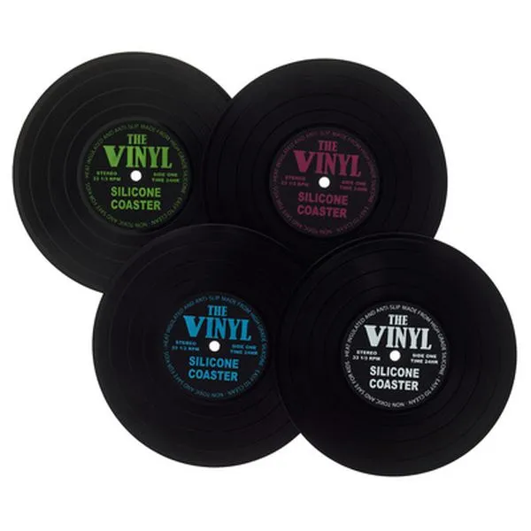 Record Coasters Set 4 pcs
