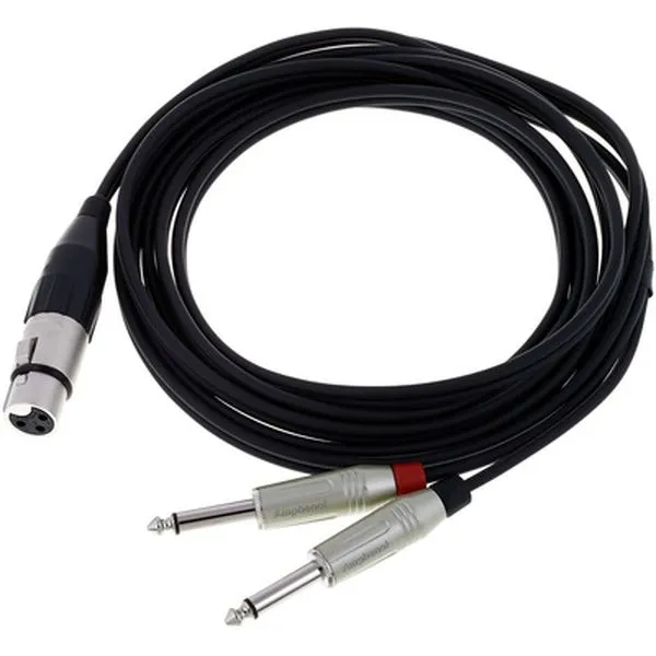 Y-Cable XLRF / 2x Jack