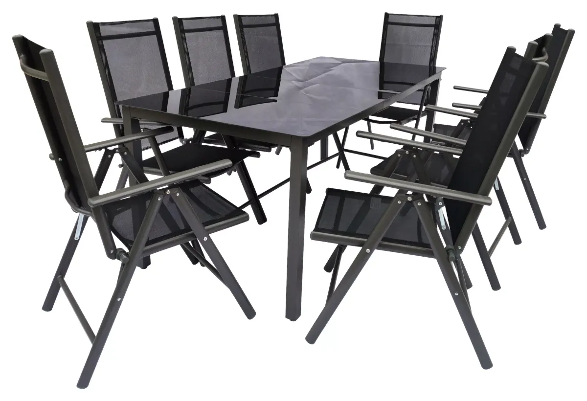GARTENGARNITUR 9-teilig Aluminium