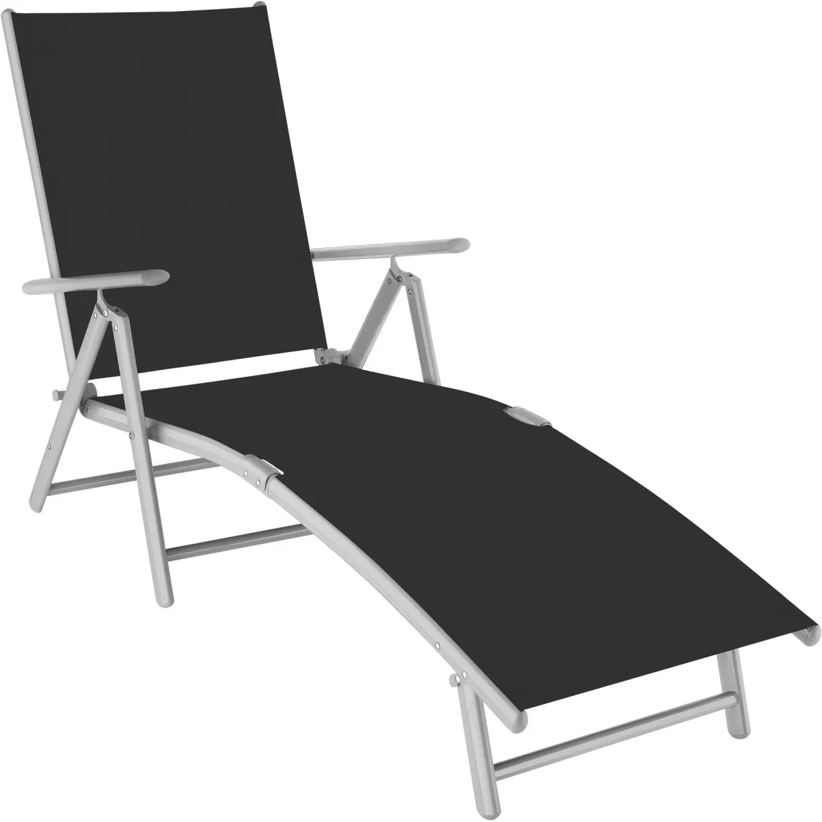 GARTENLIEGE Marisol,182 x 62 x 59 cm,schwarz/silber