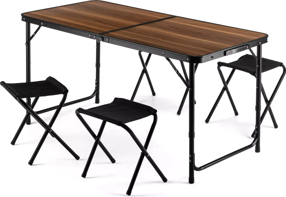 GARTENSET Tisch und 4 Stühlen, 120/60 cm, Höhenverstellbar