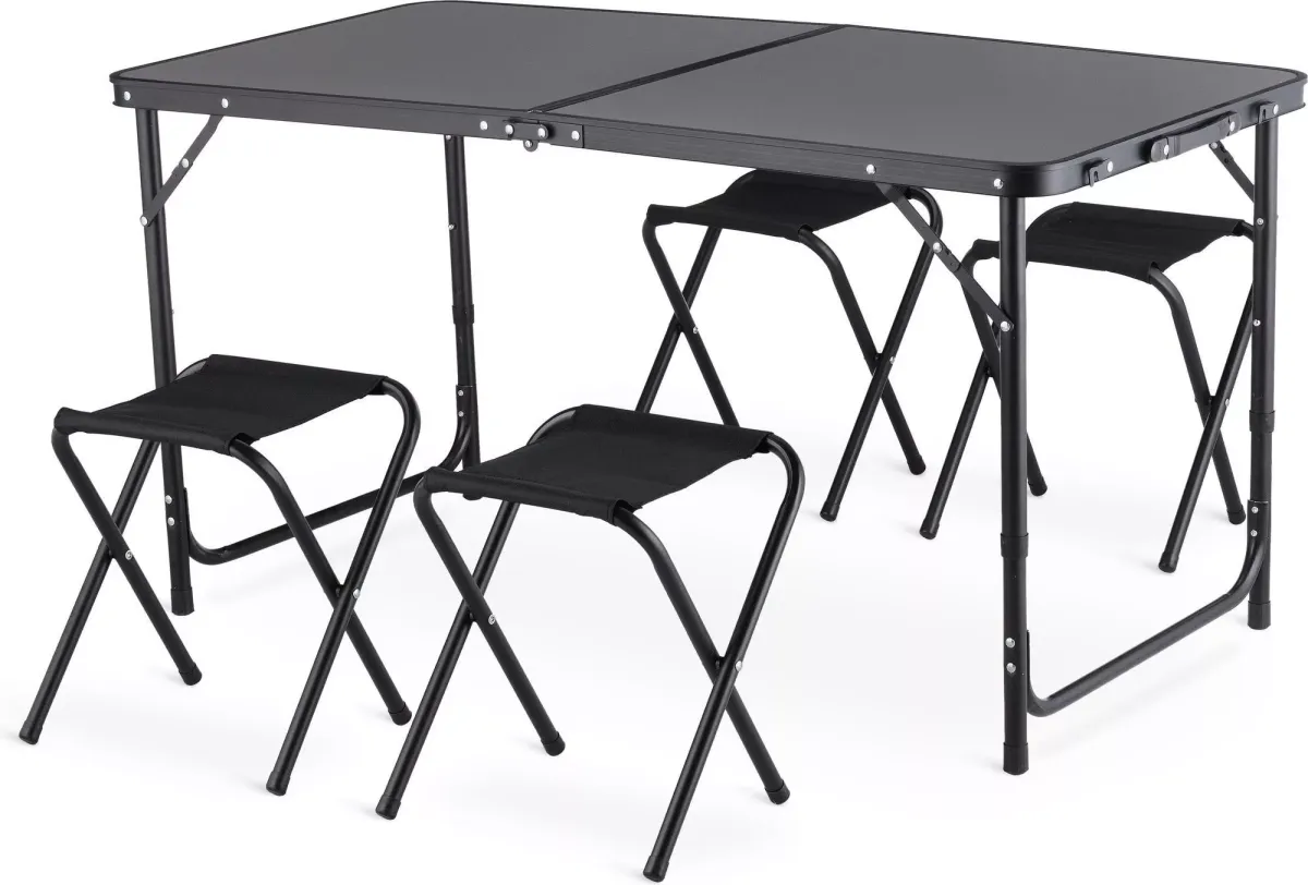 GARTENSET Tisch und 4 Stühlen, 120/60 cm, Höhenverstellbar