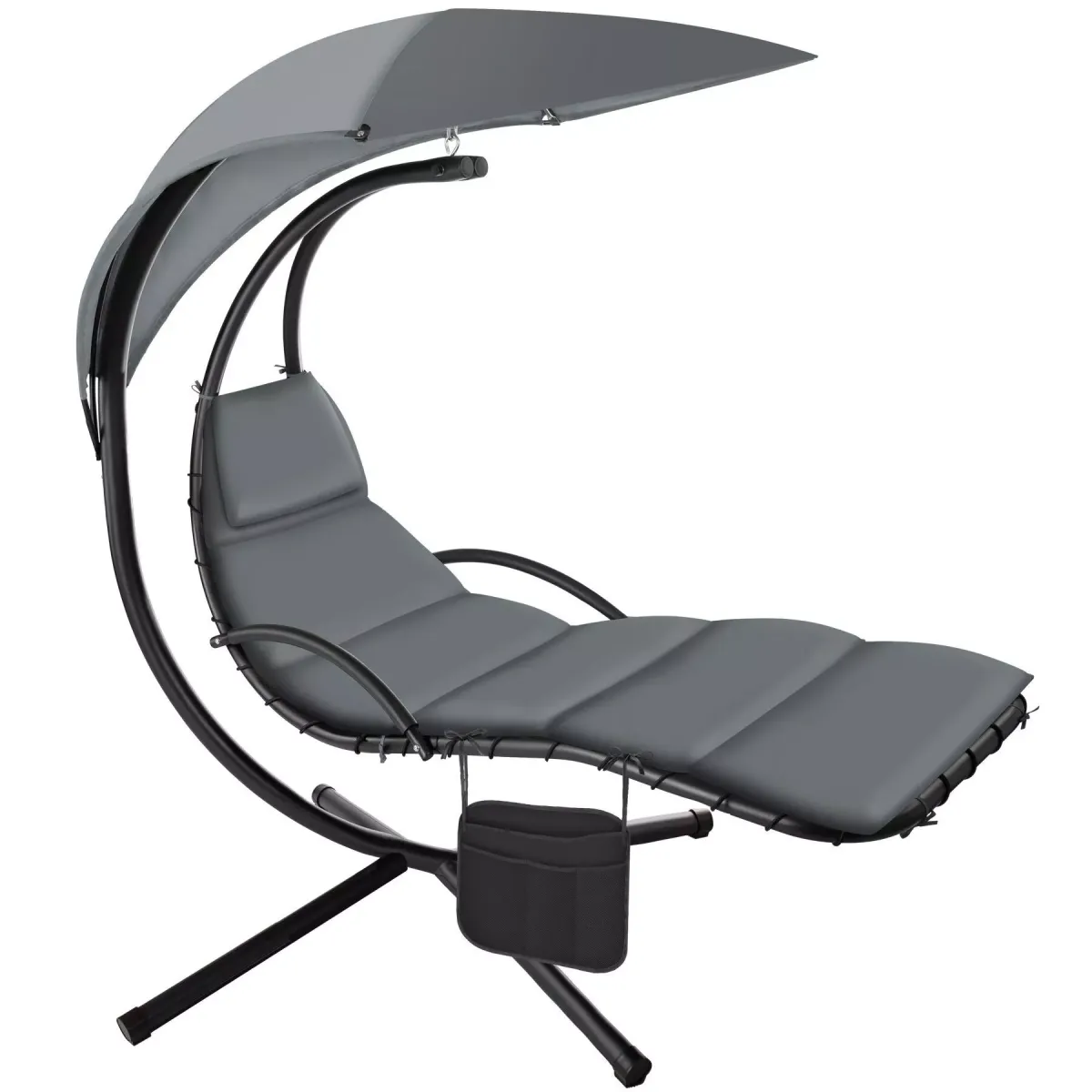 HÄNGELIEGE Elaria,195 x 132 x 197 cm, mit Seitentasche,grau