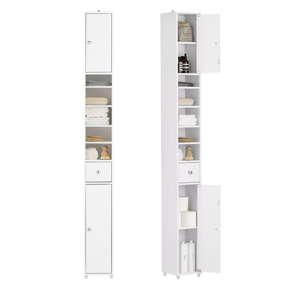 HOCHSCHRANK Schmal, Weiß, 20x180x20cm