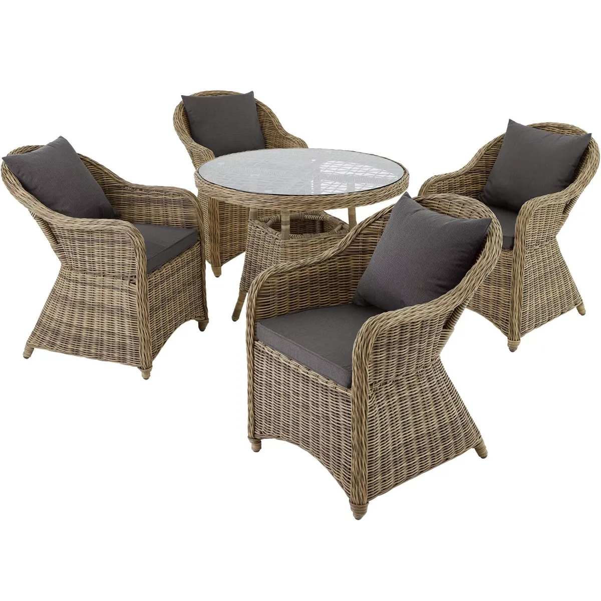 RATTAN SITZGRUPPE Zürich,Stühle vormontiert,natur