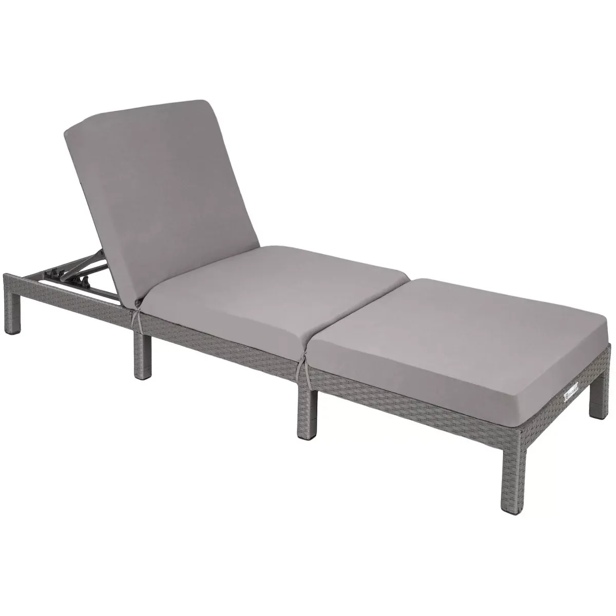 RATTAN-SONNENLIEGE Sofia,196 x 66 x 27 cm,grau