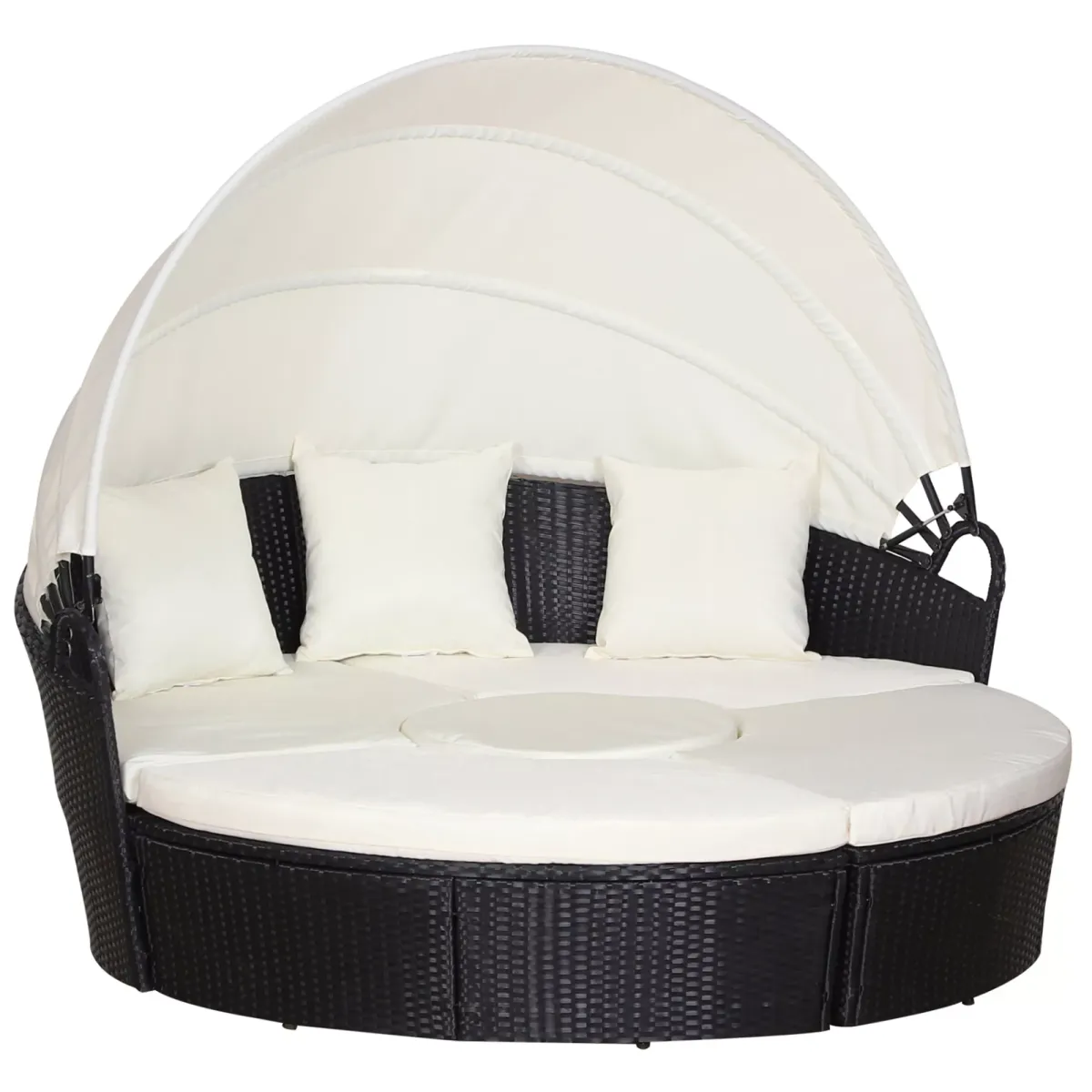 SONNENINSEL, Loungegruppe mit Sonnendach, Metall, Creme