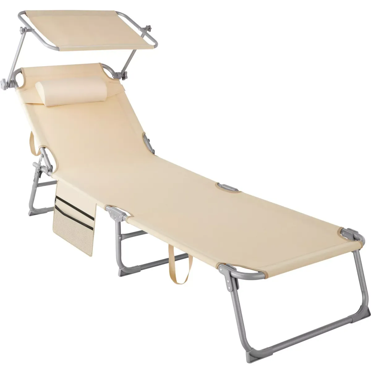 SONNENLIEGE Chloé,190 x 68 x 28 cm, mit Seitentasche,beige