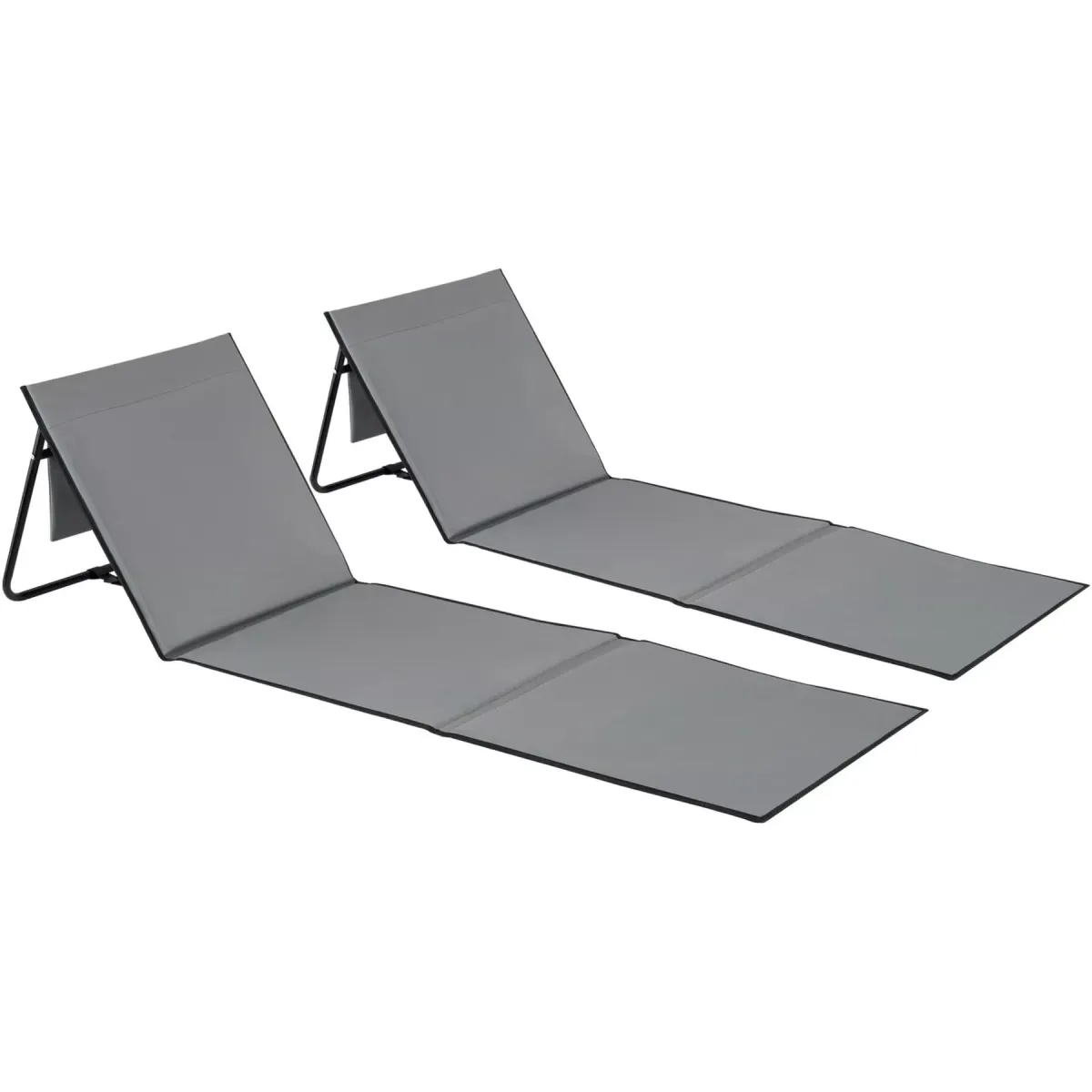 STRANDMATTE 2er Set Mina,inkl. Aufbewahrungstasche,grau/blau