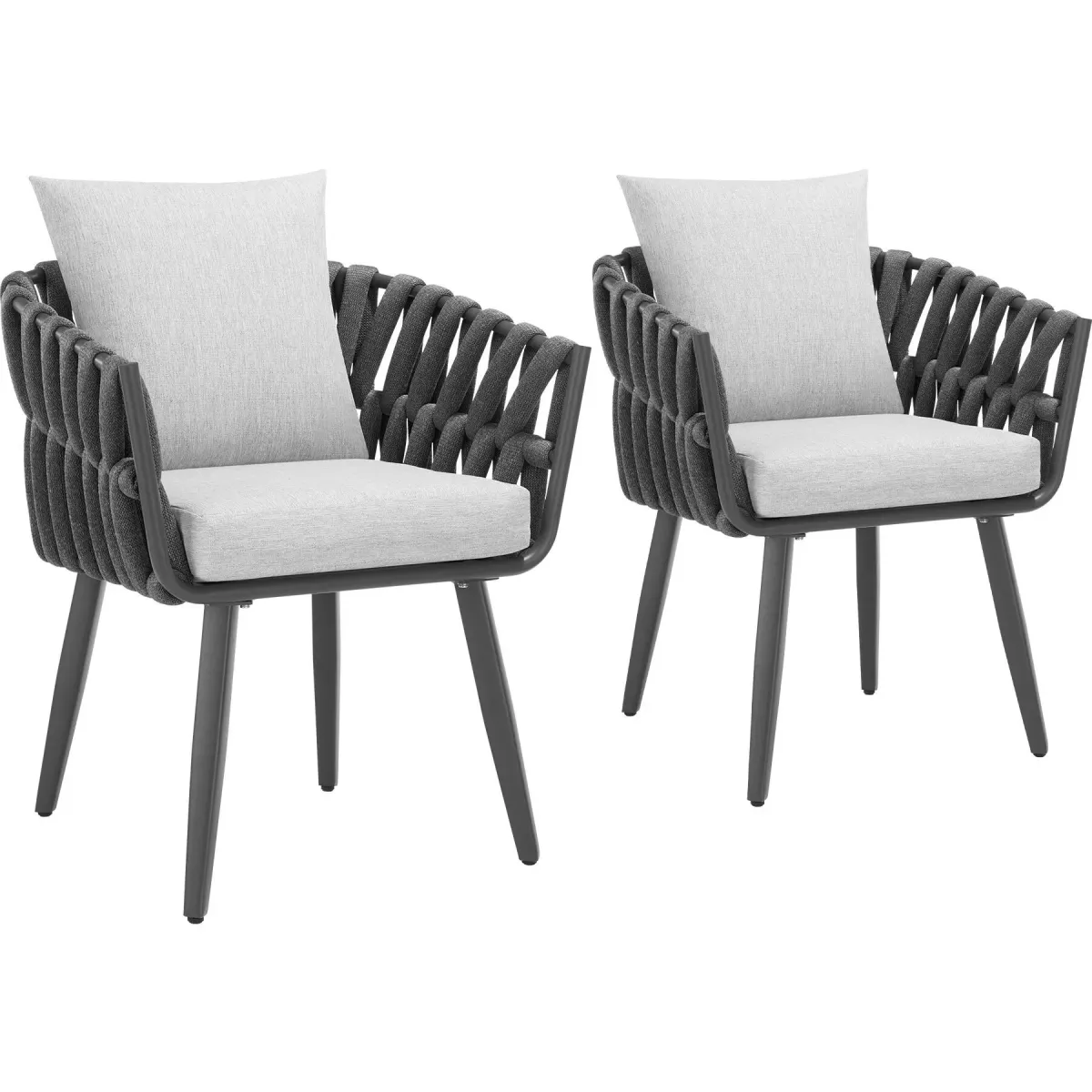STUHL Lugano 2ER SET, höhenverstellbare Kunststofffüße, 61 x 60 x 73 cm, anthrazit