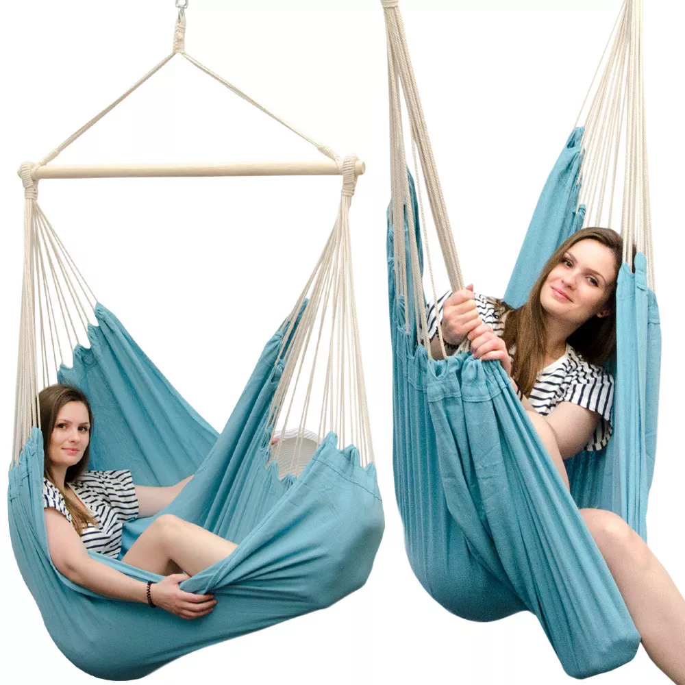 XXL-FAMILIEN-HÄNGESESSEL bis 150kg, 190/140cm, Blau