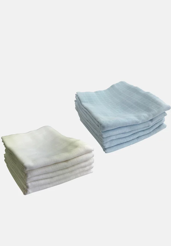 10 PACK  - Muslin blanket -  weiß,  blau