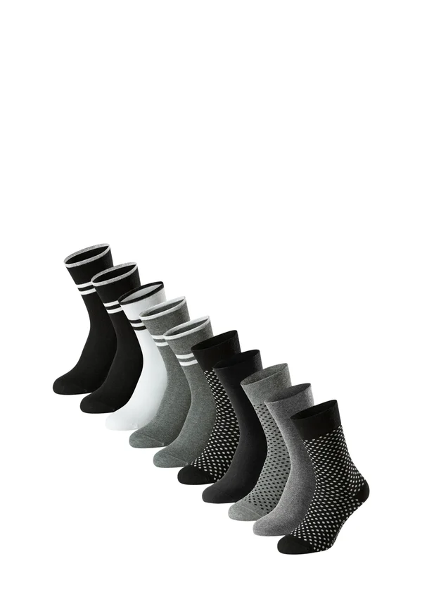 10ER PACK BIRD - Socks - schwarz/grau/weiß