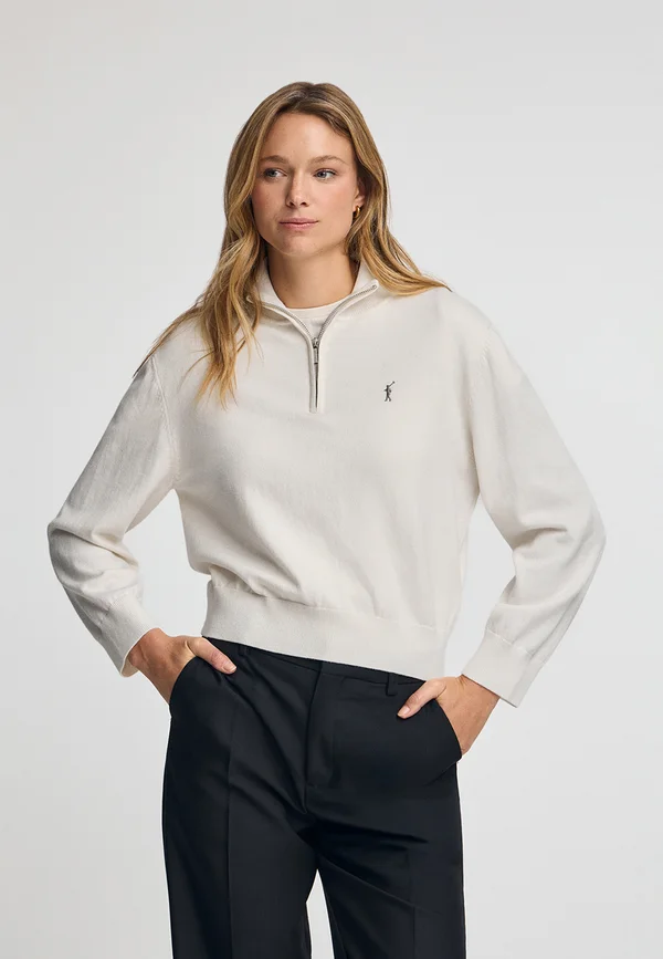 1/2 ZIPPER - Jumper - ecru