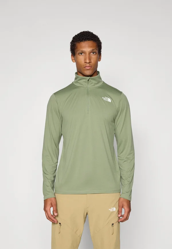 1/4 ZIP TEE - Long sleeved top - bark mist