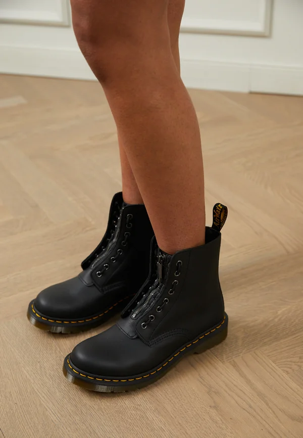 1460 PASCAL FRNT ZIP 8 EYE BOOT - Lace-up ankle boots - black