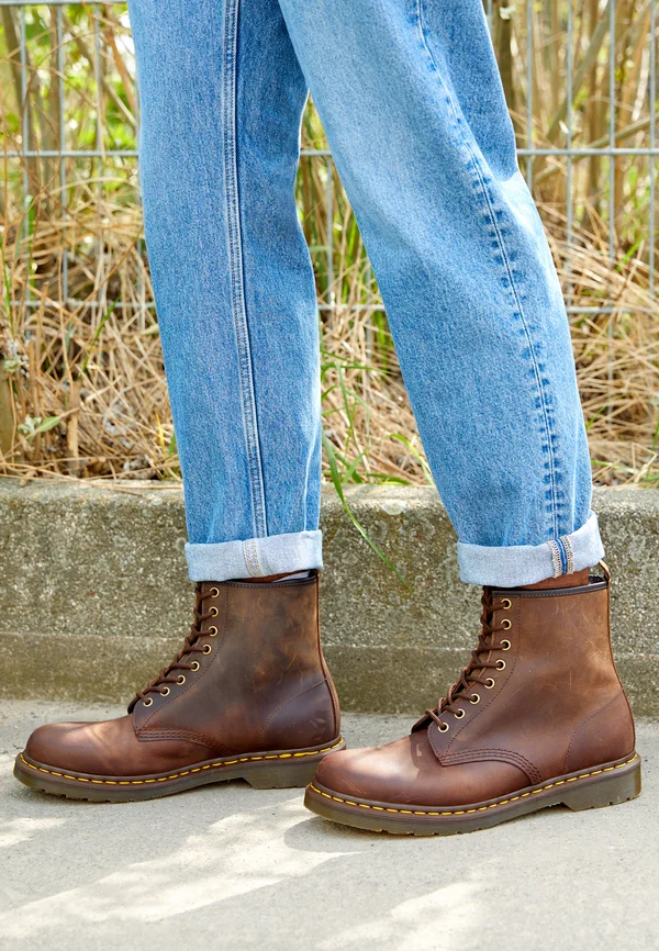 1460 UNISEX - Lace-up ankle boots - dark brown crazy horse