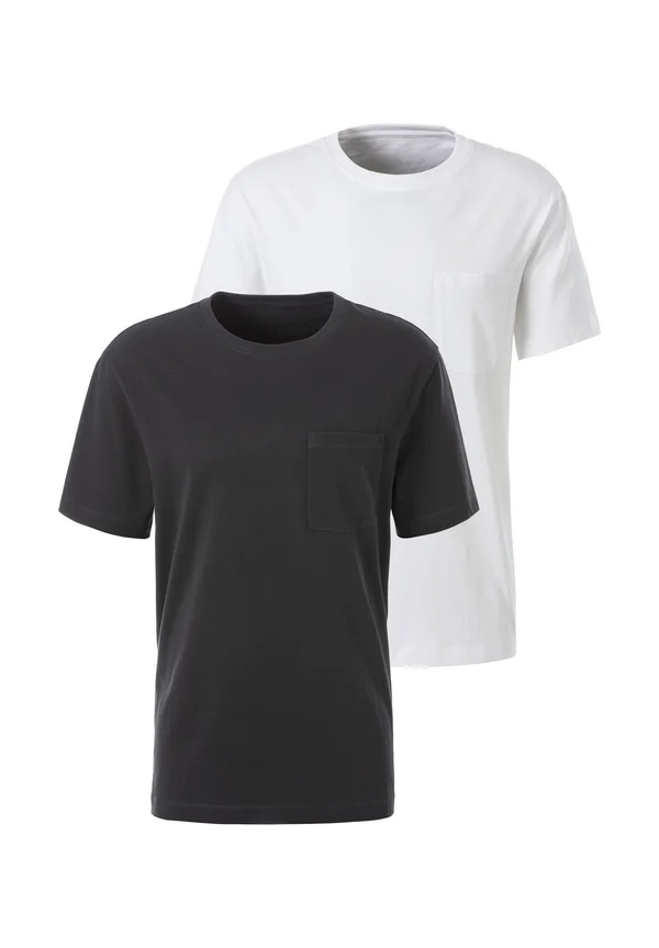 2 PACK - Basic T-shirt - anthrazit weiß