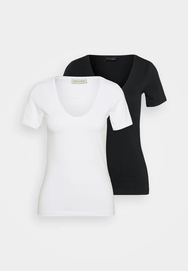 2 PACK  - Basic T-shirt - black/white