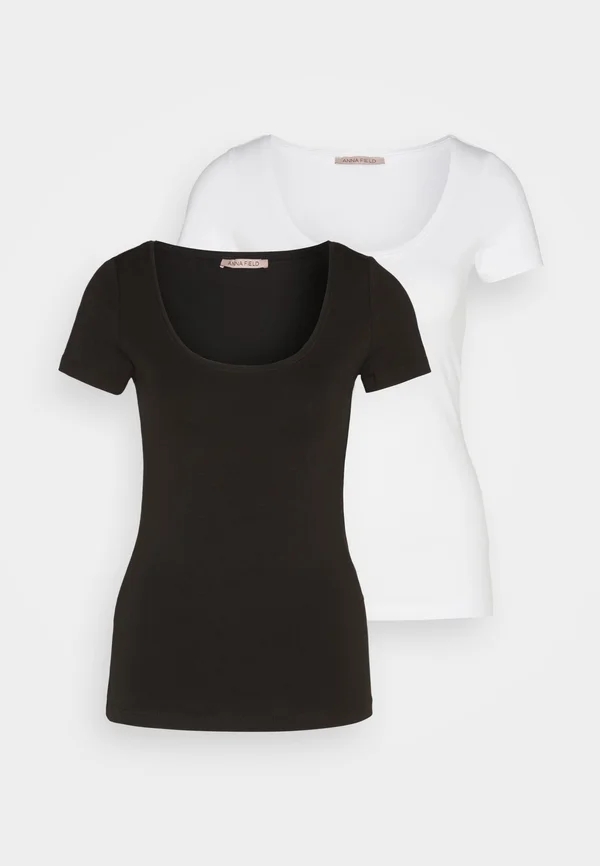 2 PACK  - Basic T-shirt - black/white