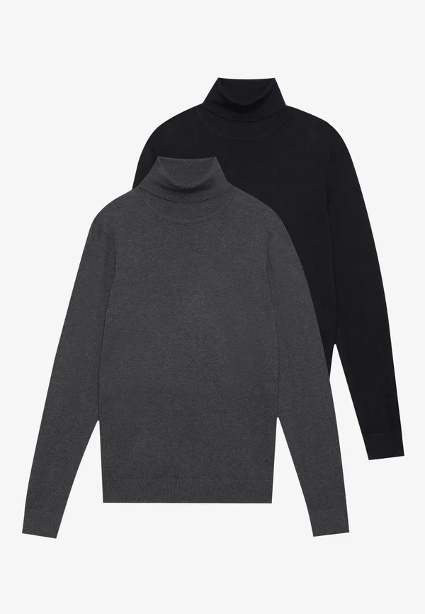 2 PACK - Jumper - black/mottled dark grey