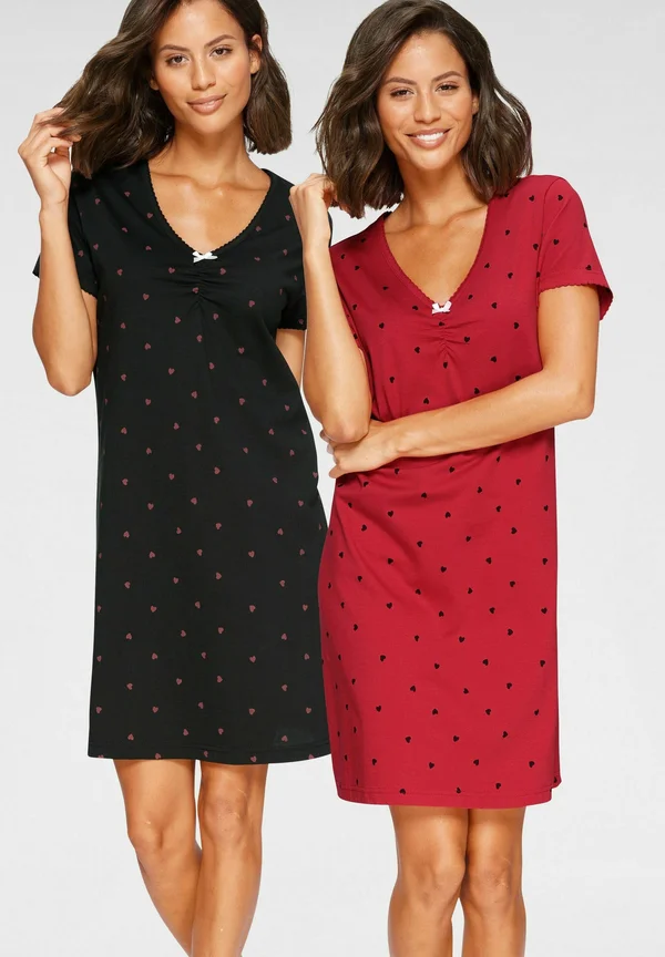 2 PACK - Nightie - schwarz rot