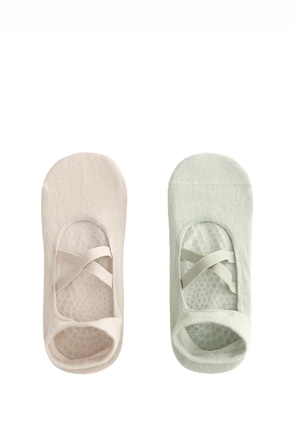 2 PAIRS OF YOGA AND PILATES WITH CROSSOVER - Trainer socks - green