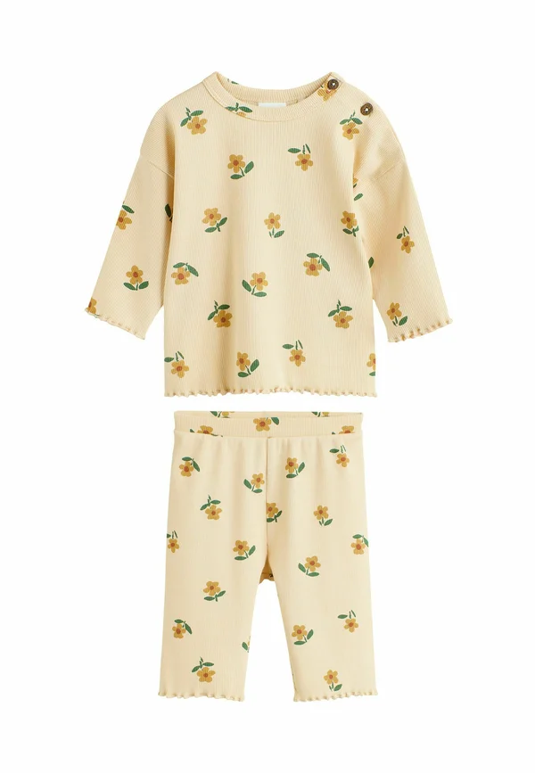 2 PIECE WIDE LEG SET - REGULAR FIT - Long sleeved top - yellow sunflower