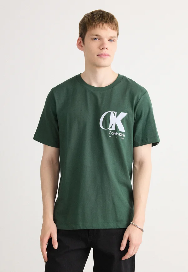 20S OVERLAP GRAPHIC TEE - Print T-shirt - sycamore