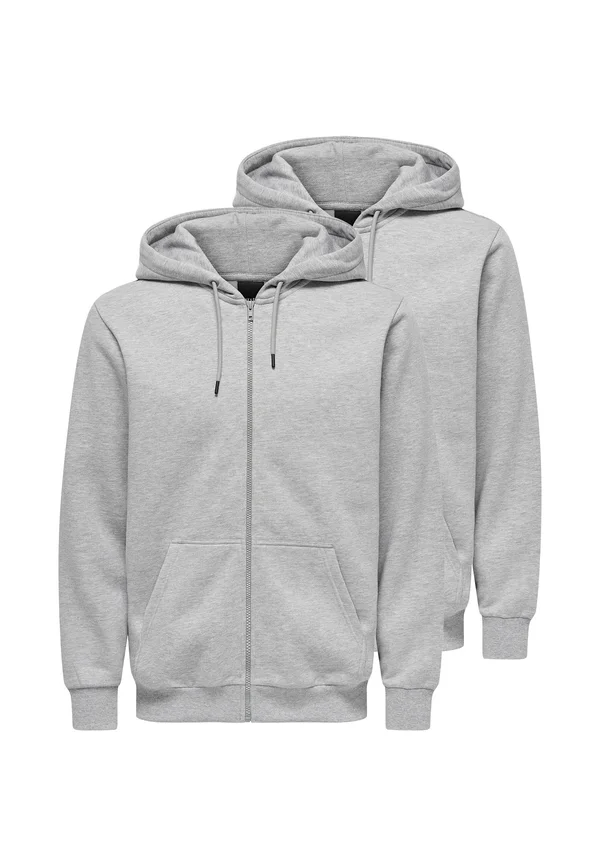 2ER PACK CERES - Zip-up sweatshirt - hellgrau