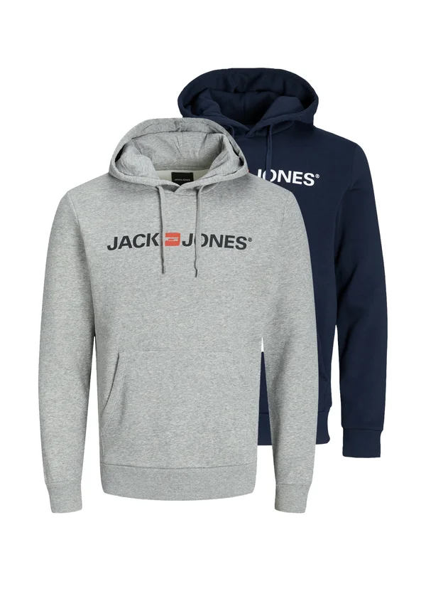 2ER PACK CORP  - Hoodie - grau   dunkelblau