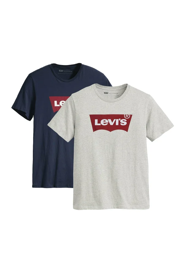 2ER PACK GRAPHIC SET IN NECK RUNDHALS - Print T-shirt - grau blau