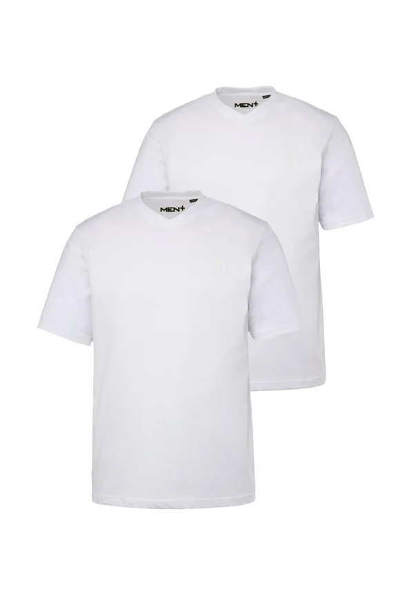 2ER-PACK HALBARM V-AUSSCHNITT - Basic T-shirt - snow white