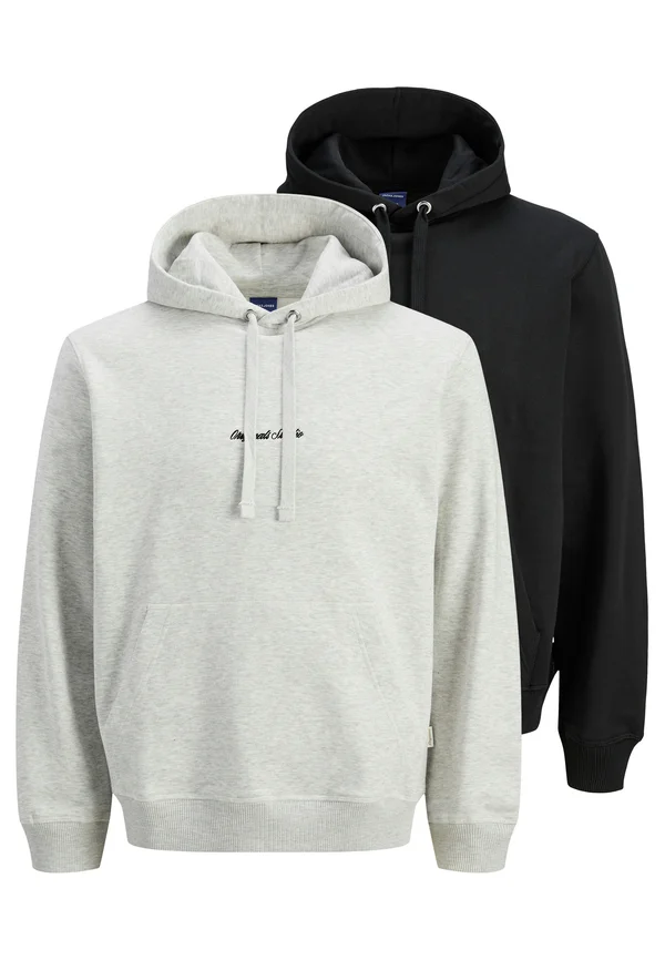 2ER PACK - Hoodie - schwarz   hellgrau