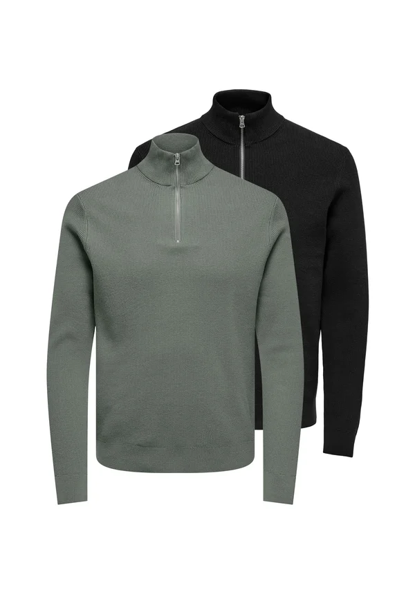 2ER PACK   - Jumper - schwarz   grün