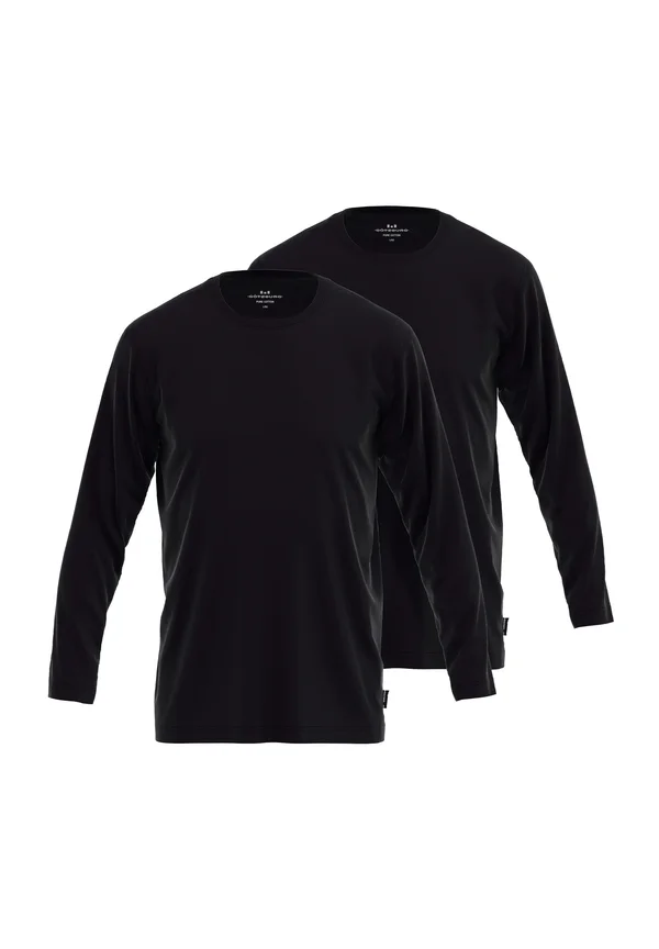 2ER PACK - Long sleeved top - schwarz dunkel uni