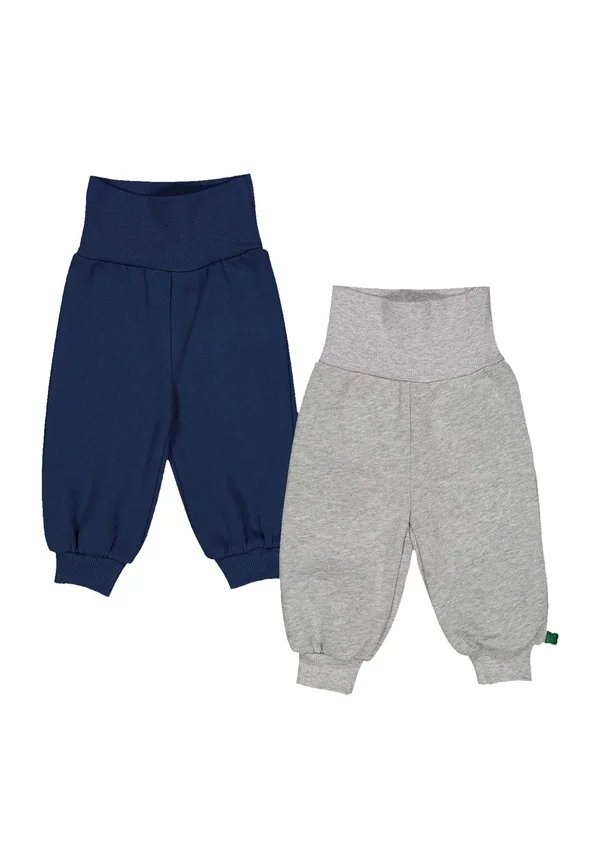 2ER PACK - Tracksuit bottoms - navy pale greymarl