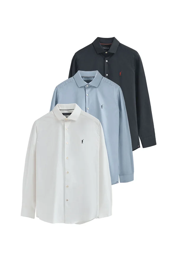 3 PACK  - Shirt - white-navy-blue